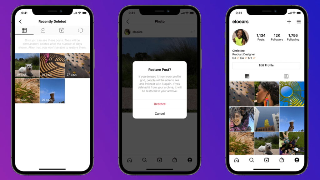 Supprime Recemment Instagram