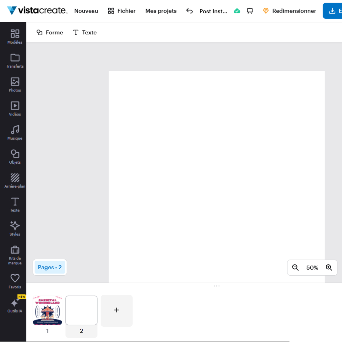 vistacreate interface