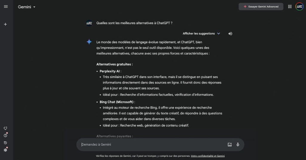 Aperçu de Google Gemini