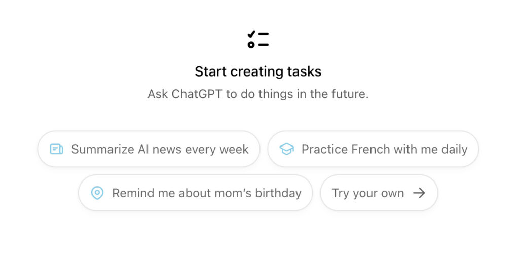 Creer Taches ChatGPT Tasks