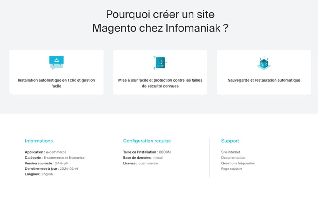 Infomaniak Hebergement Magento