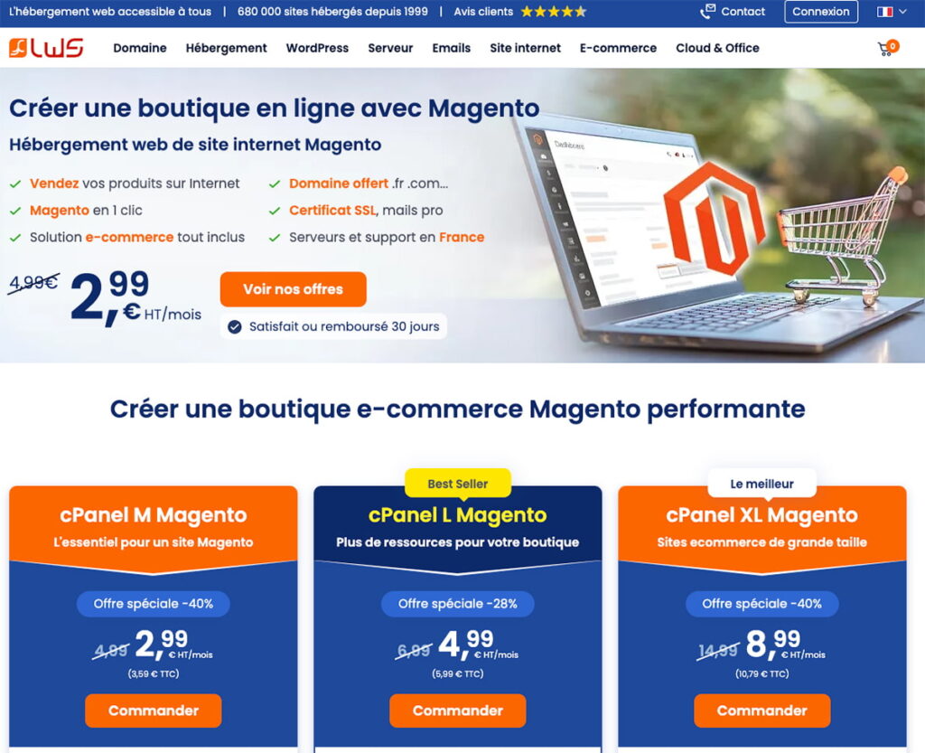 LWS Hebergement Magento
