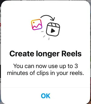 Reels Instagram 3 Minutes