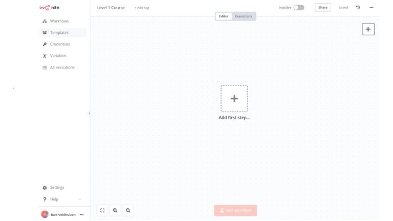 Aperçu de l’interface de n8n