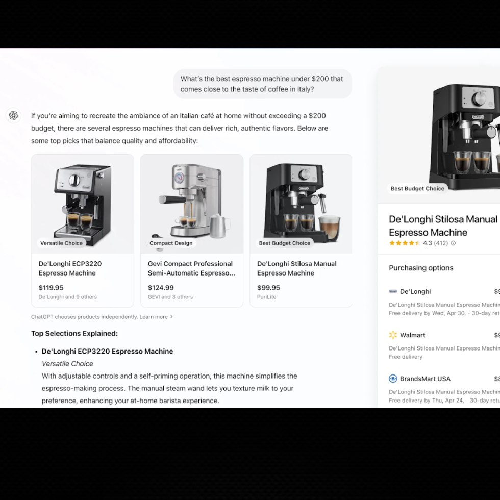 Aperçu recommandation des produits par ChatGPT