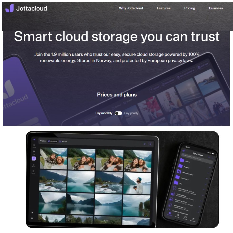 Aperçu Jottacloud