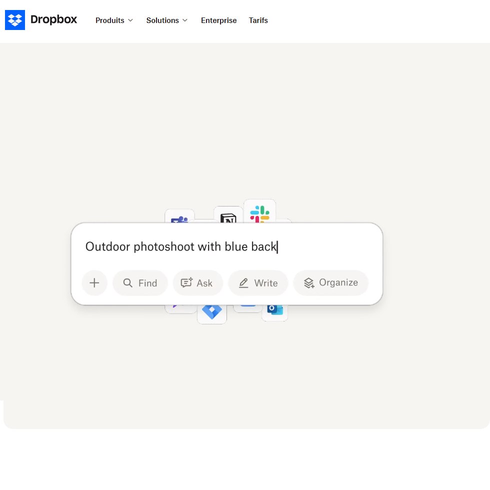 Aperçu interface Dropbox