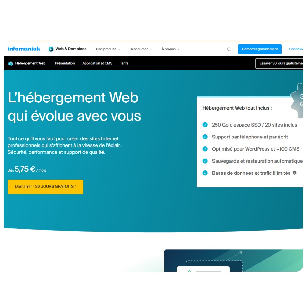 Aperçu interface Web Infomaniak