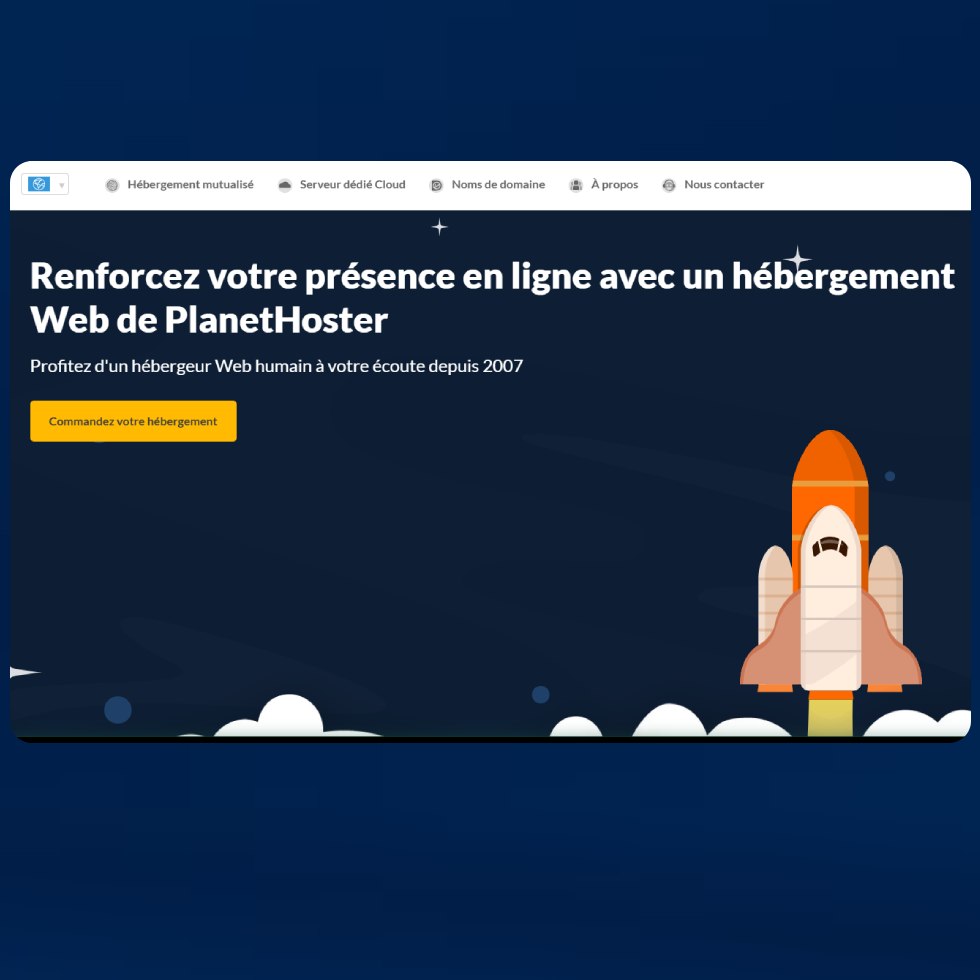 Aperçu interface web PlanetHoster
