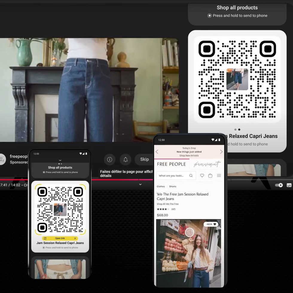 Aperçu d'une vidéo interactifs et shoppables sur YouTube