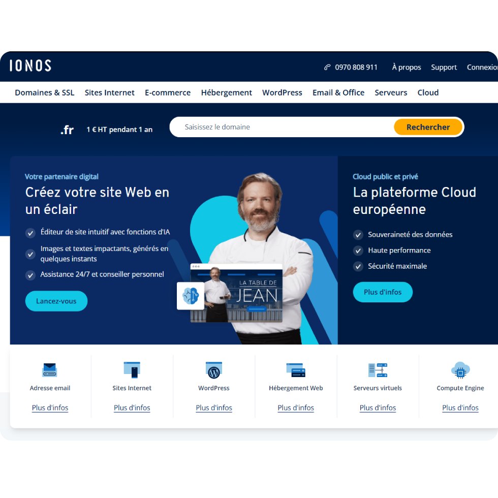 Interface web IONOS