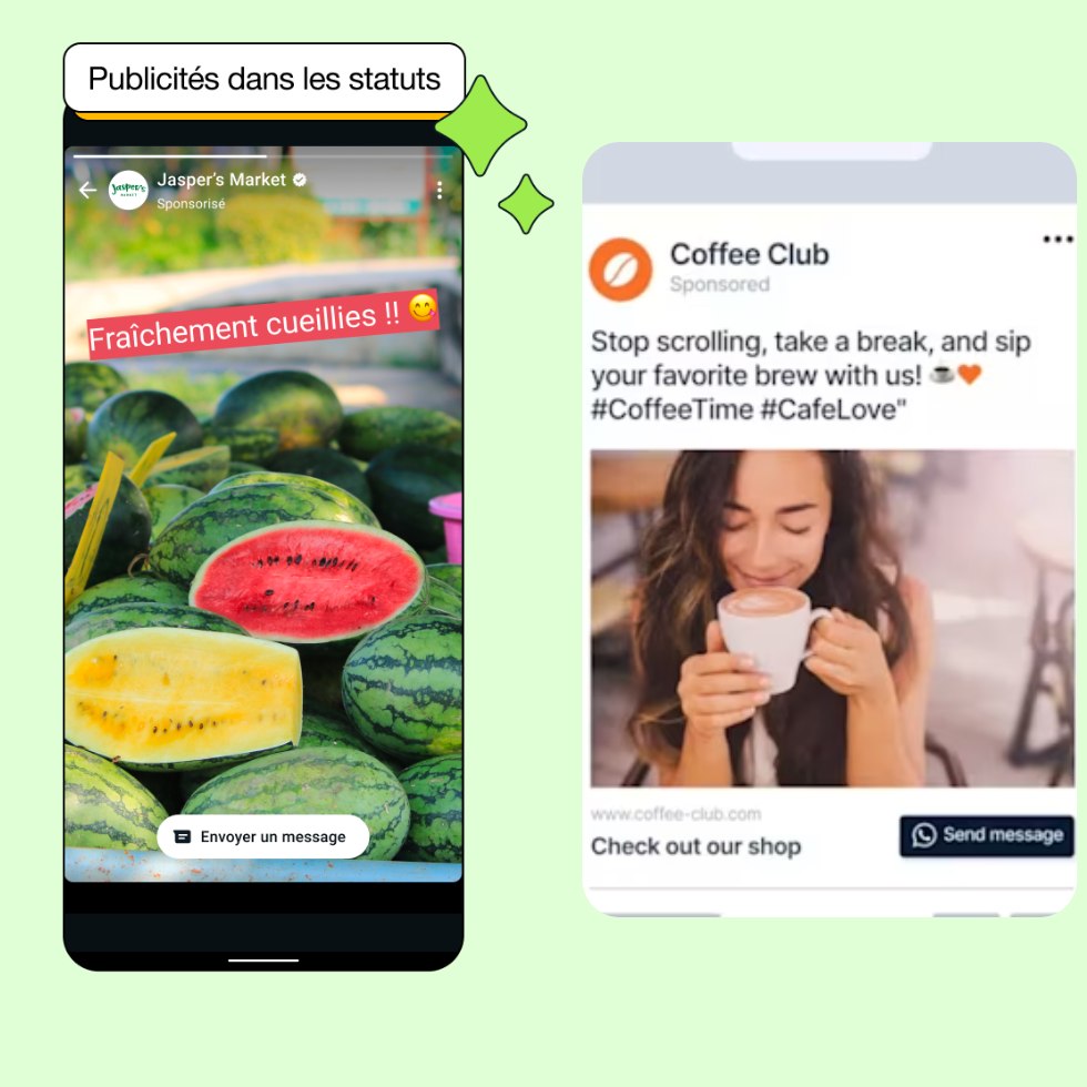 Publicité débarque sUR WhatsApp