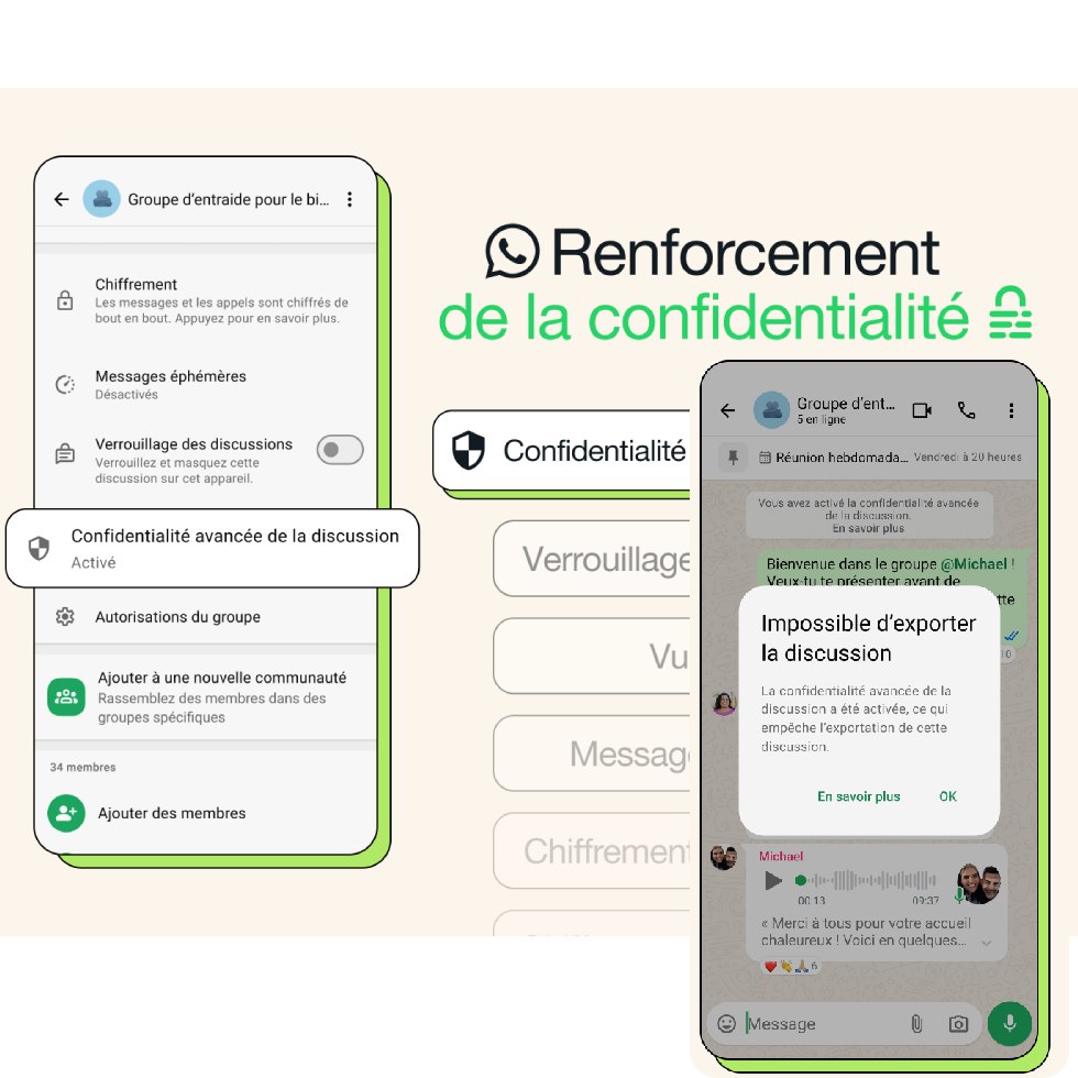 Whatsapp : option de confidentialité avancée