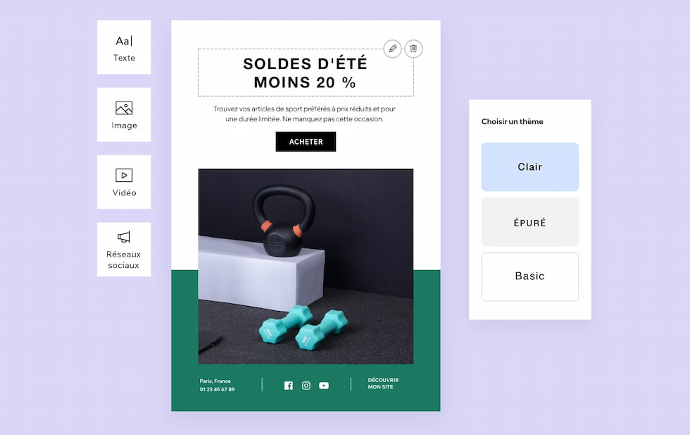 Aperçu des options de personnalisation sur Wix