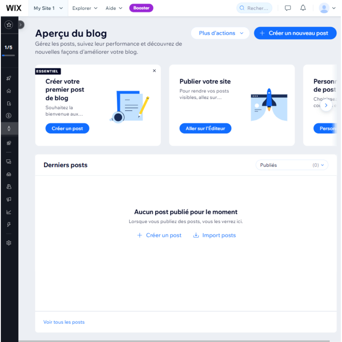 section blog wix