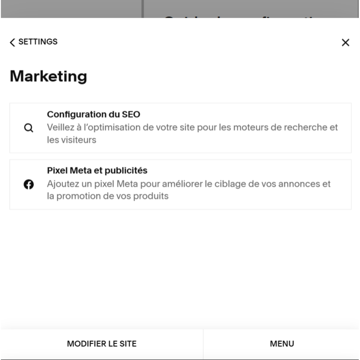 section marketing squarespace