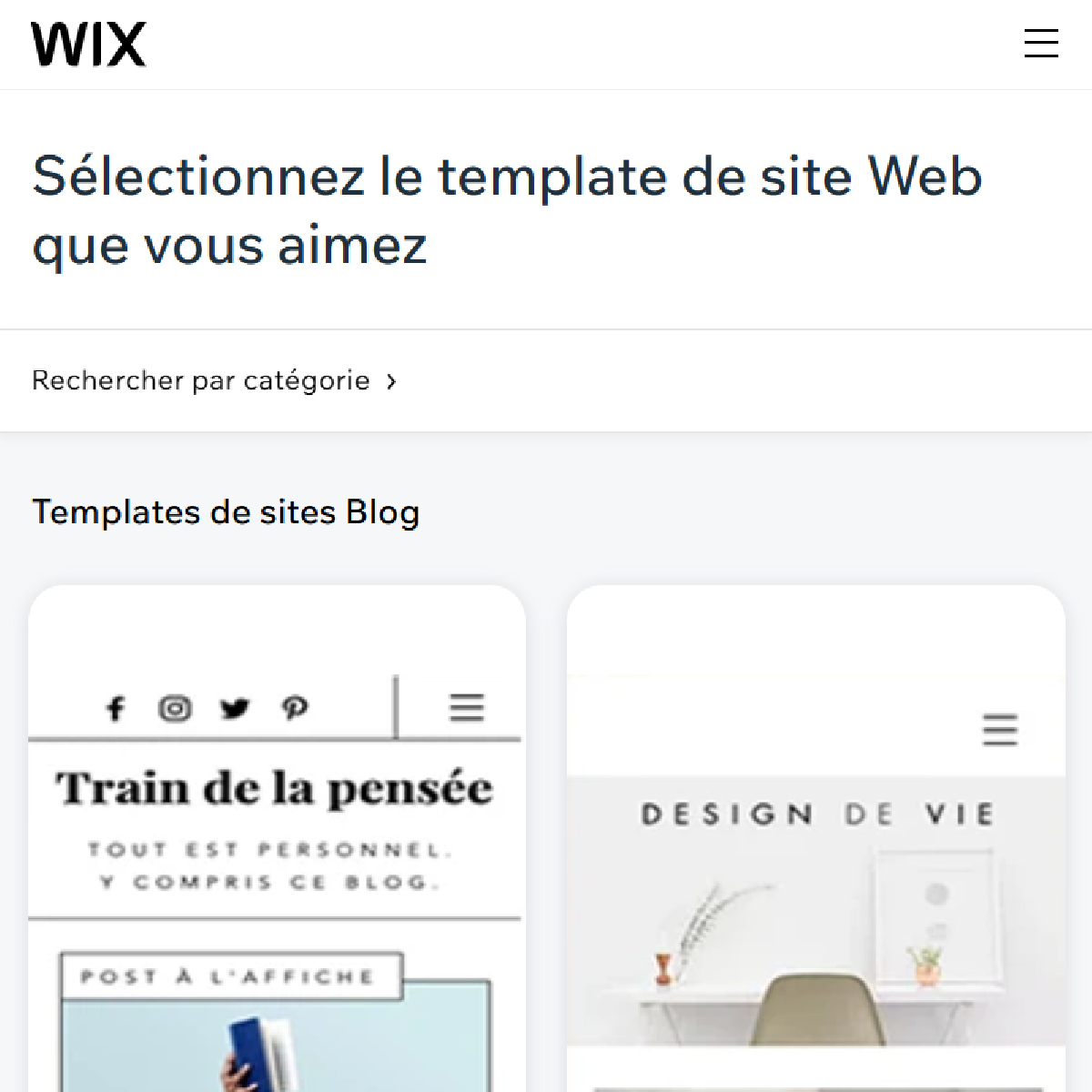 templates éditeur site wix