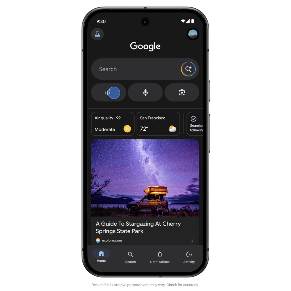 Aperçu Google SearchLive