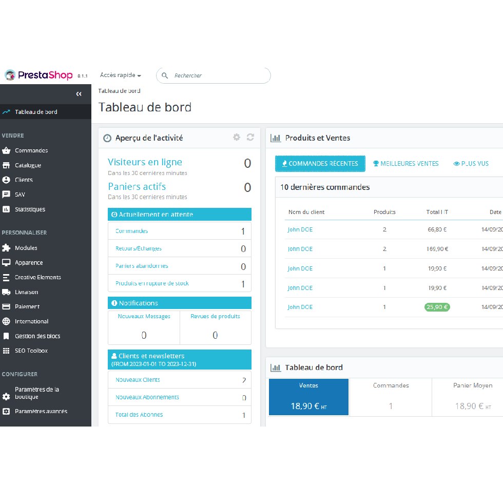 Prestashop - aperçu