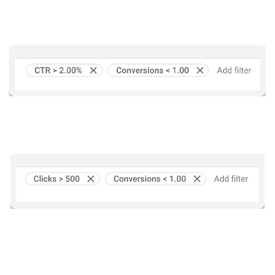 Google Ads _ Filtre à appliquer pour trouver des opportunités sur contenis organiques