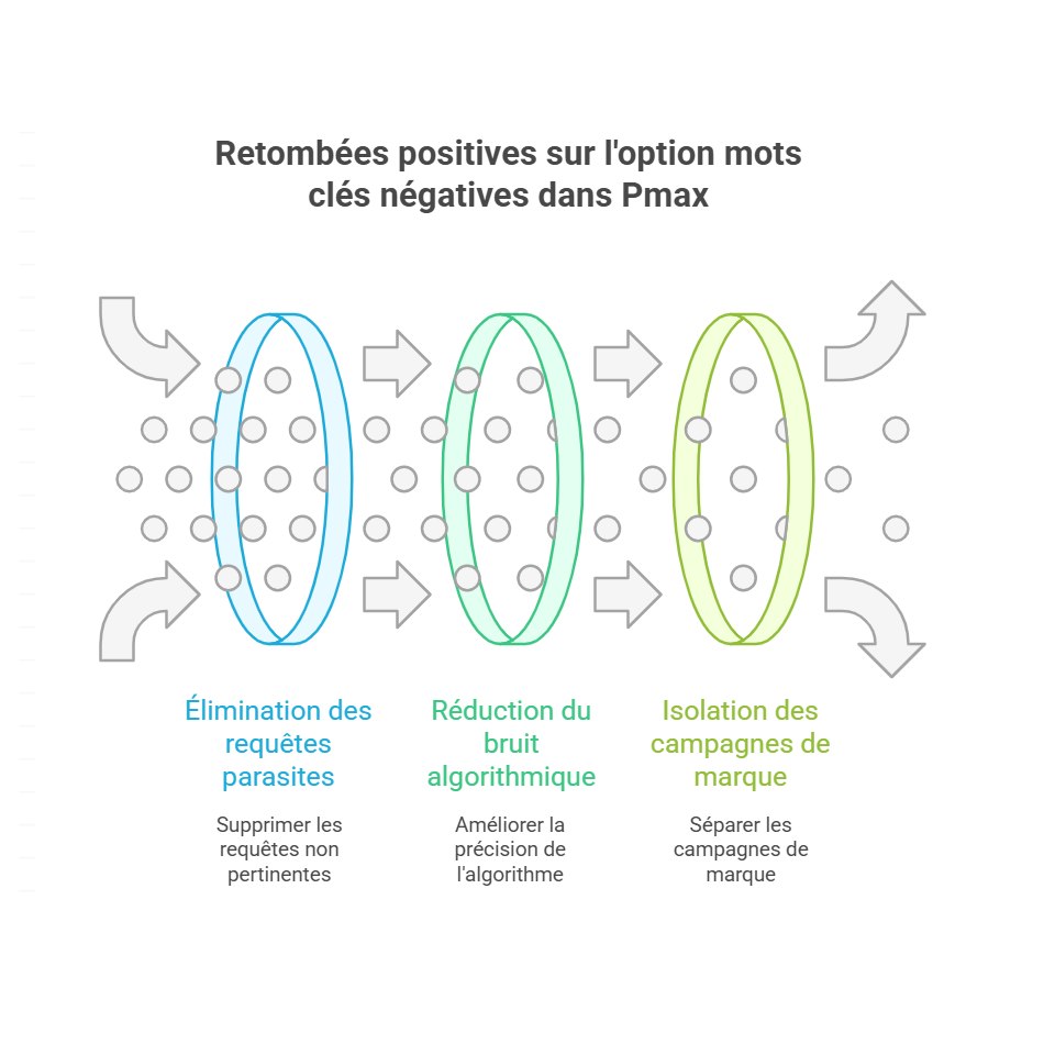 Pmax - impact positif si insertion optioin mot clés négatives