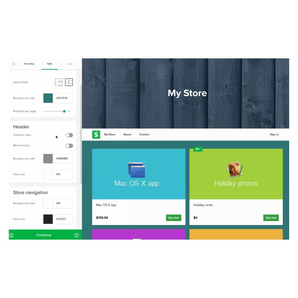 Sellfy - aperçu