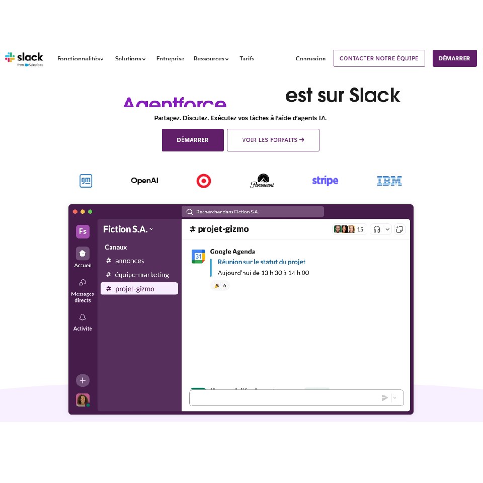 Slack - Aperçu interface