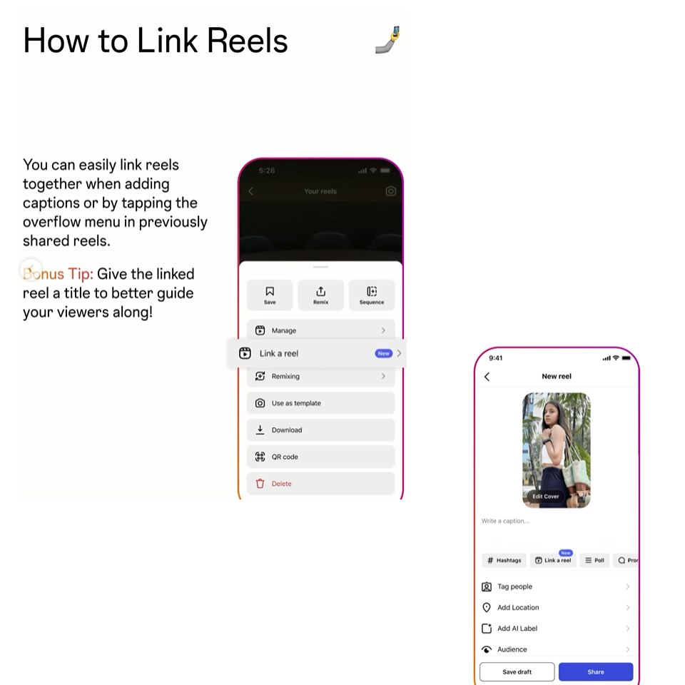 Instagram - Hox to link Reel
