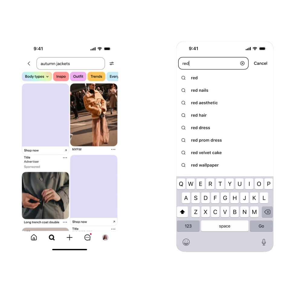Pintrest - Aperçu Top earch Ads - Nouvelles fonctionnaliés