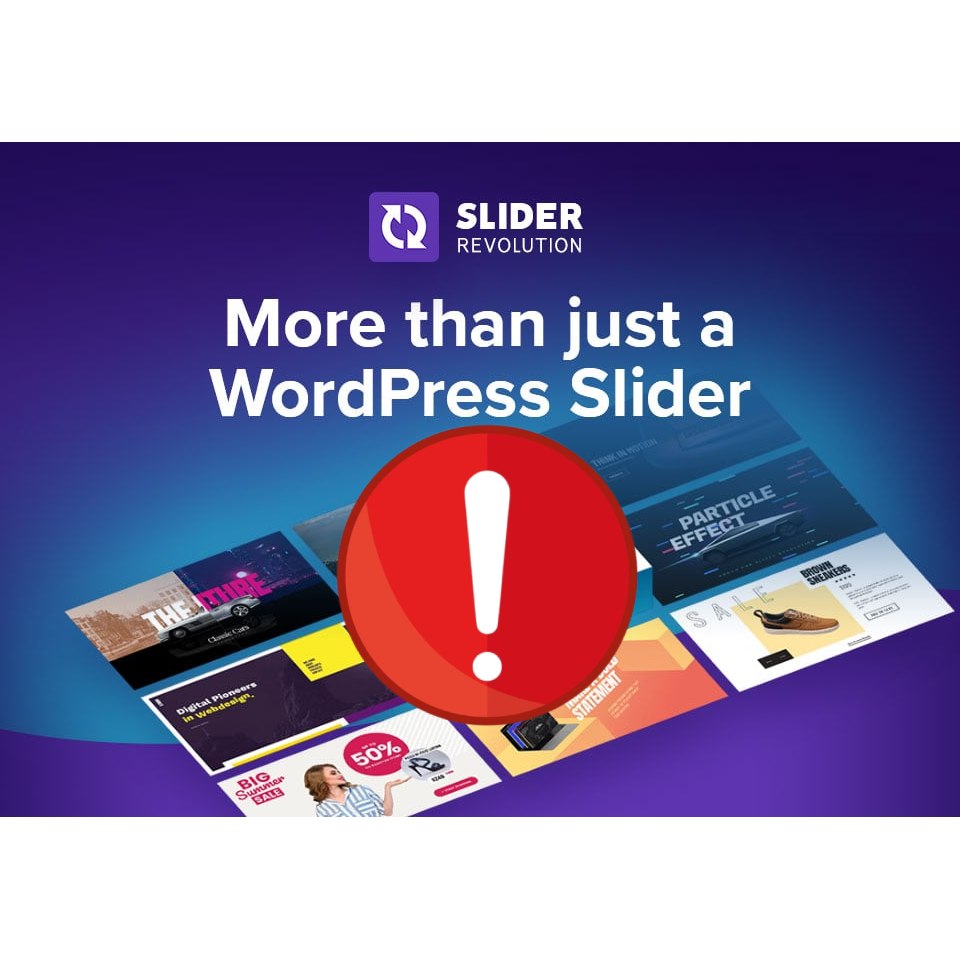 Alerte dans Slider Revolution WordPress