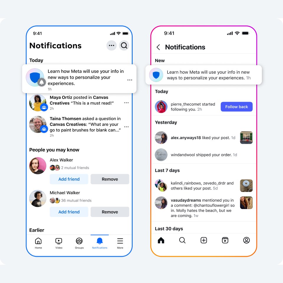Meta - aperçu annonce utilisation de Meta IA des 