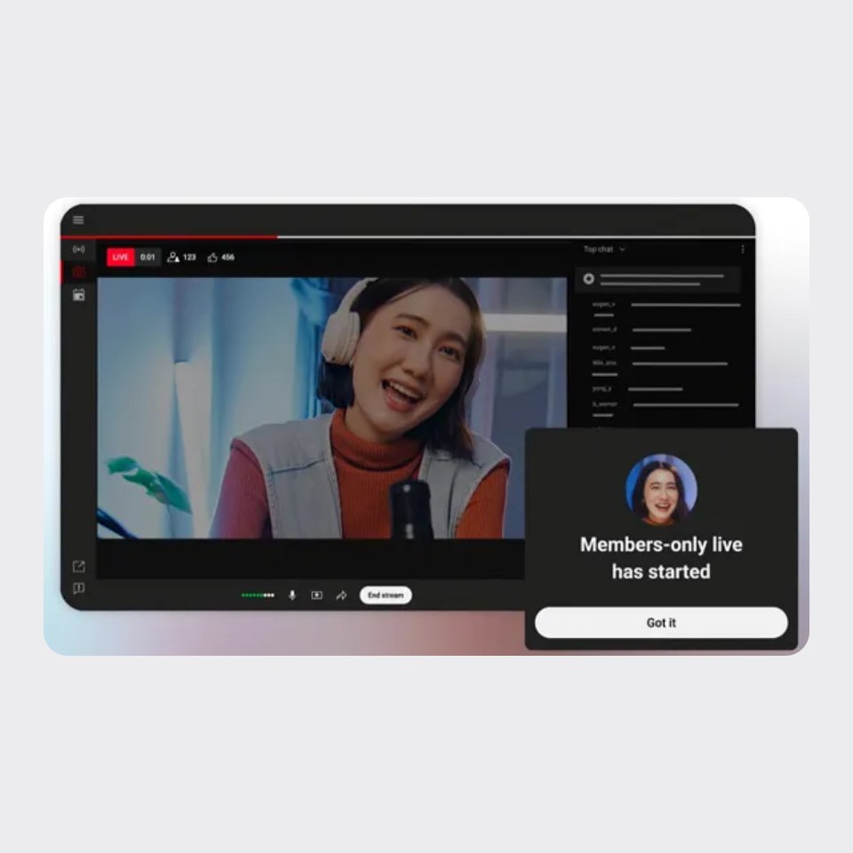 Youtube - Livestreals réservés aux membres