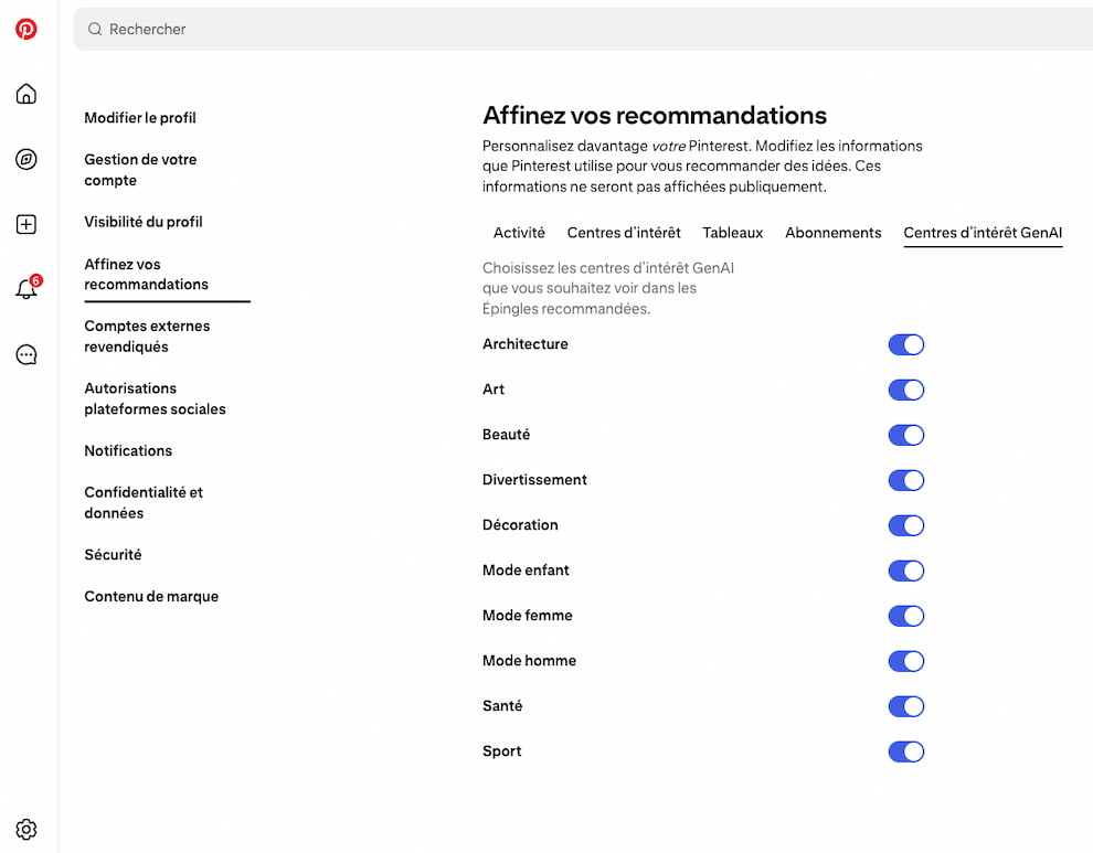 Voici comment désactiver les contenus IA sur Pinterest
