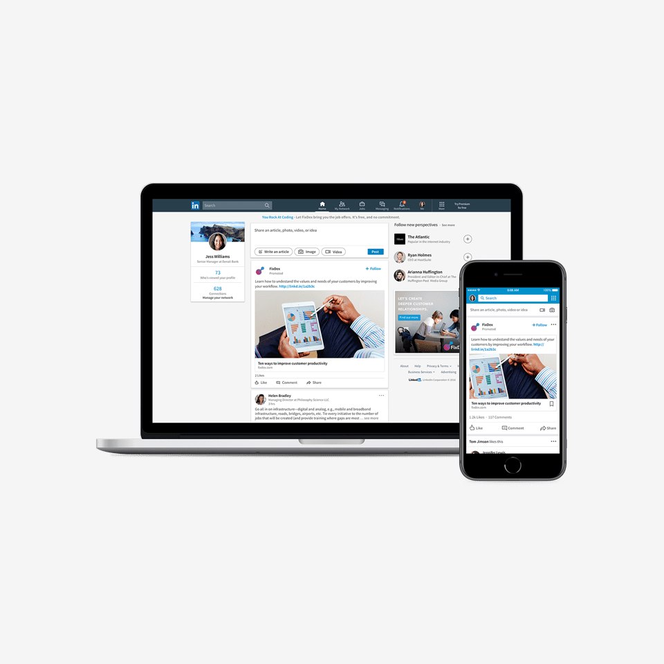 Aperçu Ads sur LinkedIn