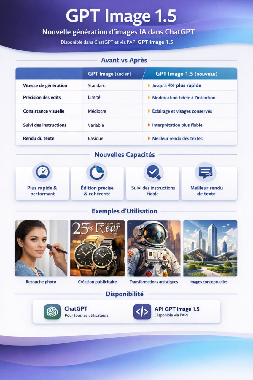 Aperçu de l'infographie sur ChatGPT Images 1.5 telle que générée par ChatGPT