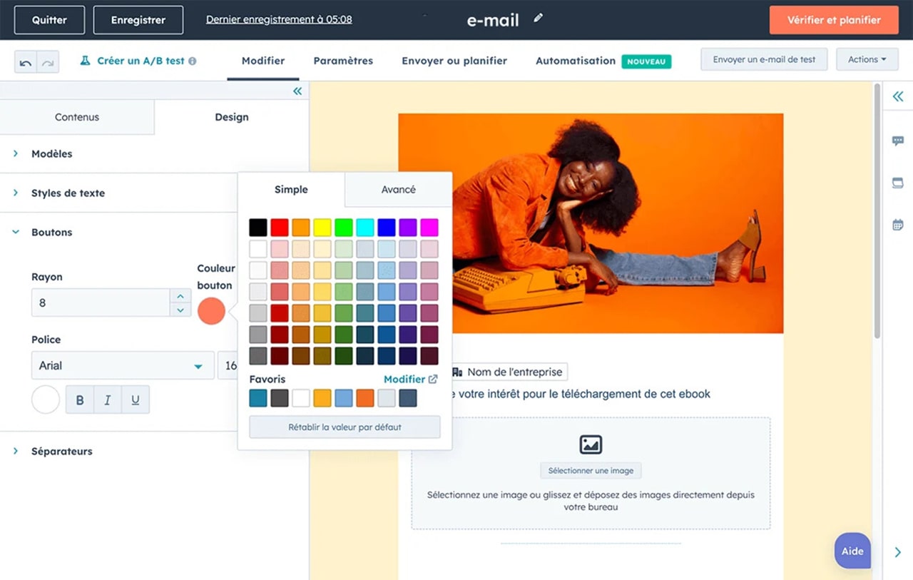 Editeur Email HubSpot