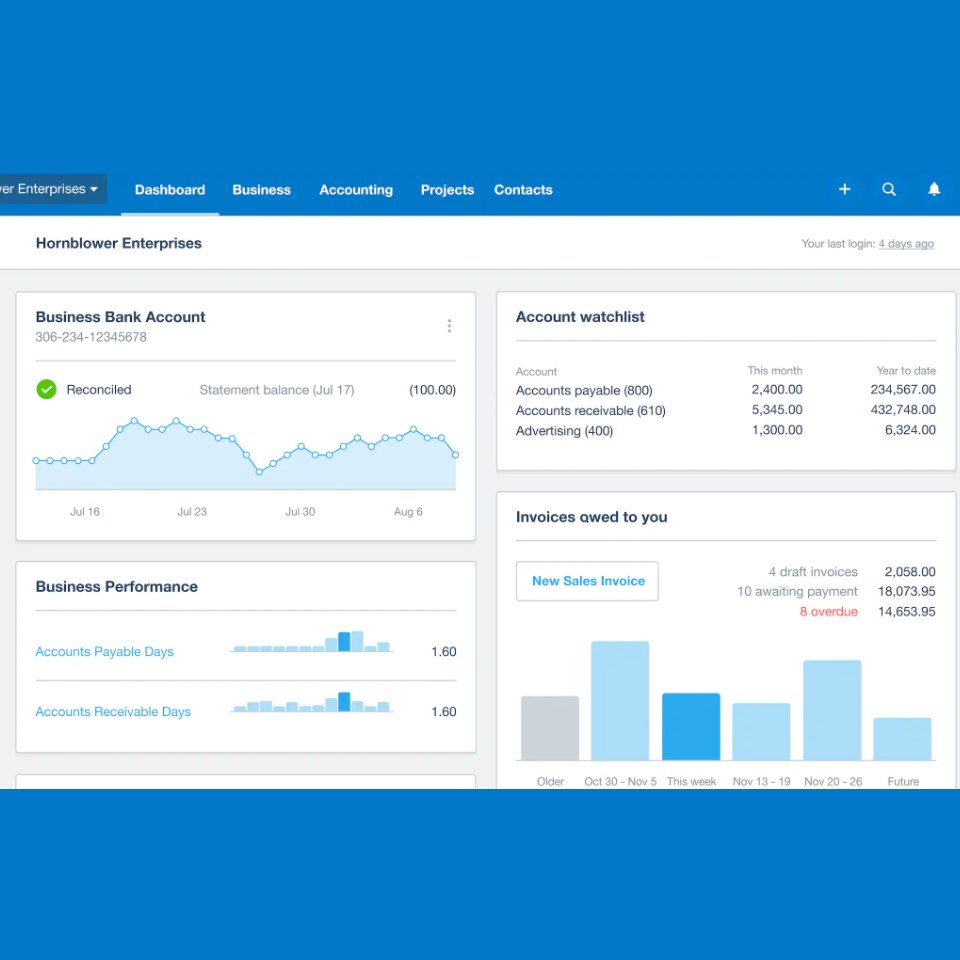 Aperçu interface Xero