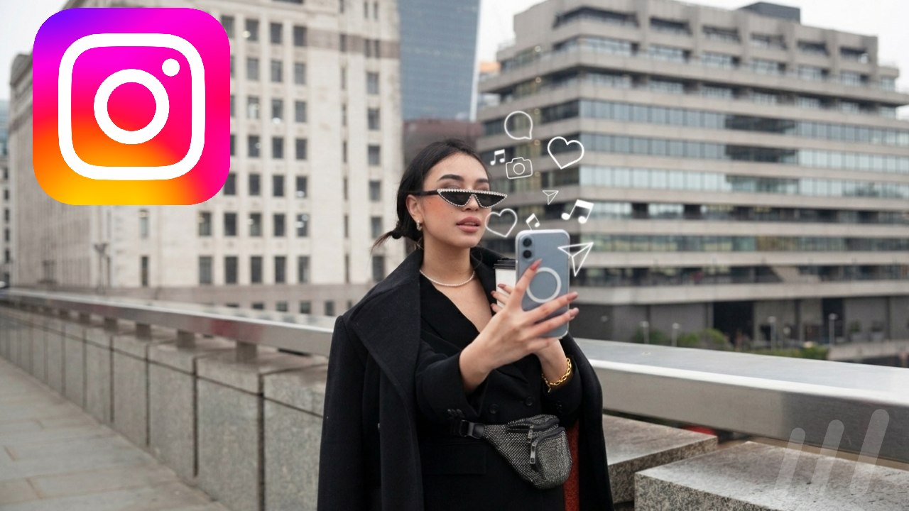 Influenceuse utilisant Instagram