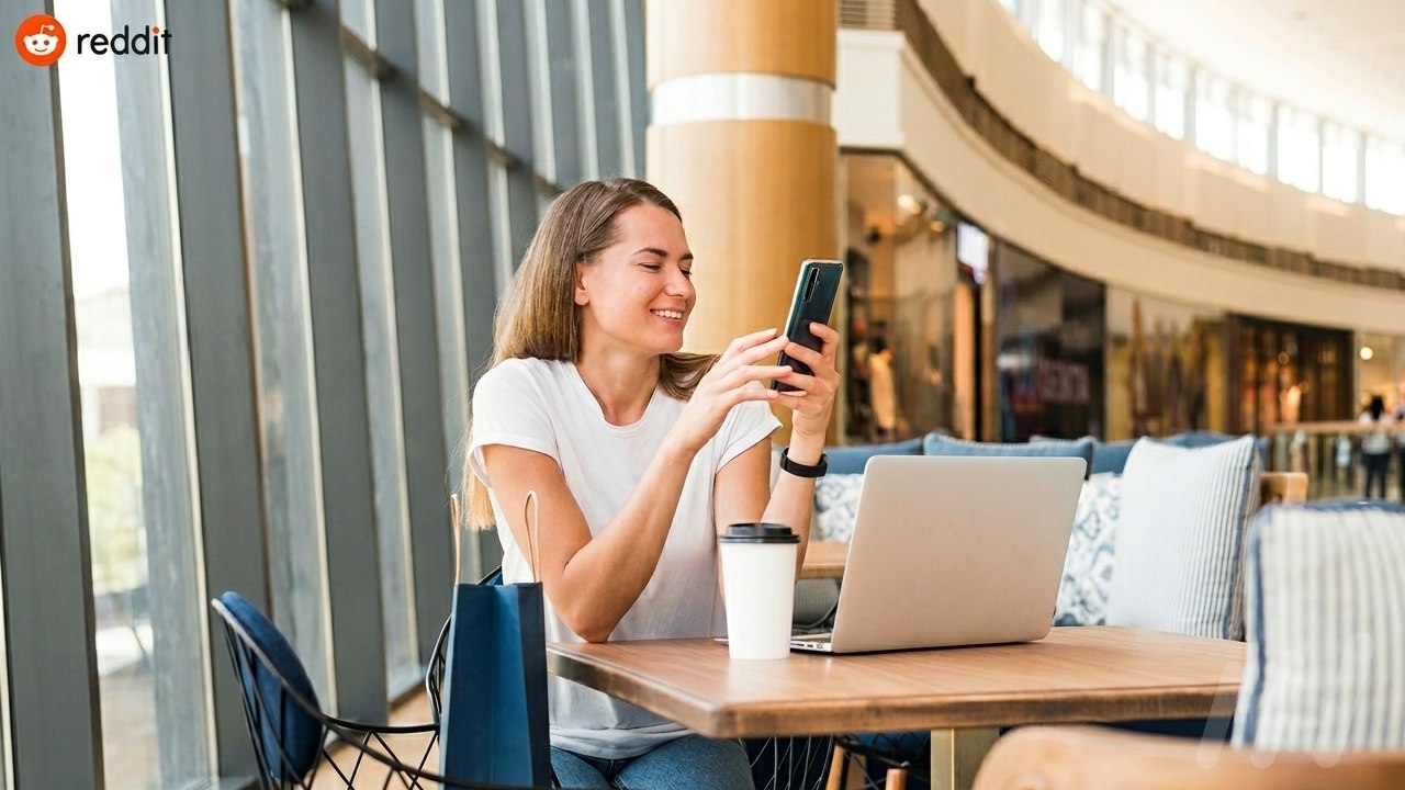 Reddit Ads Nouveautés - Une personne satisfaite de ses achats sur Reddit