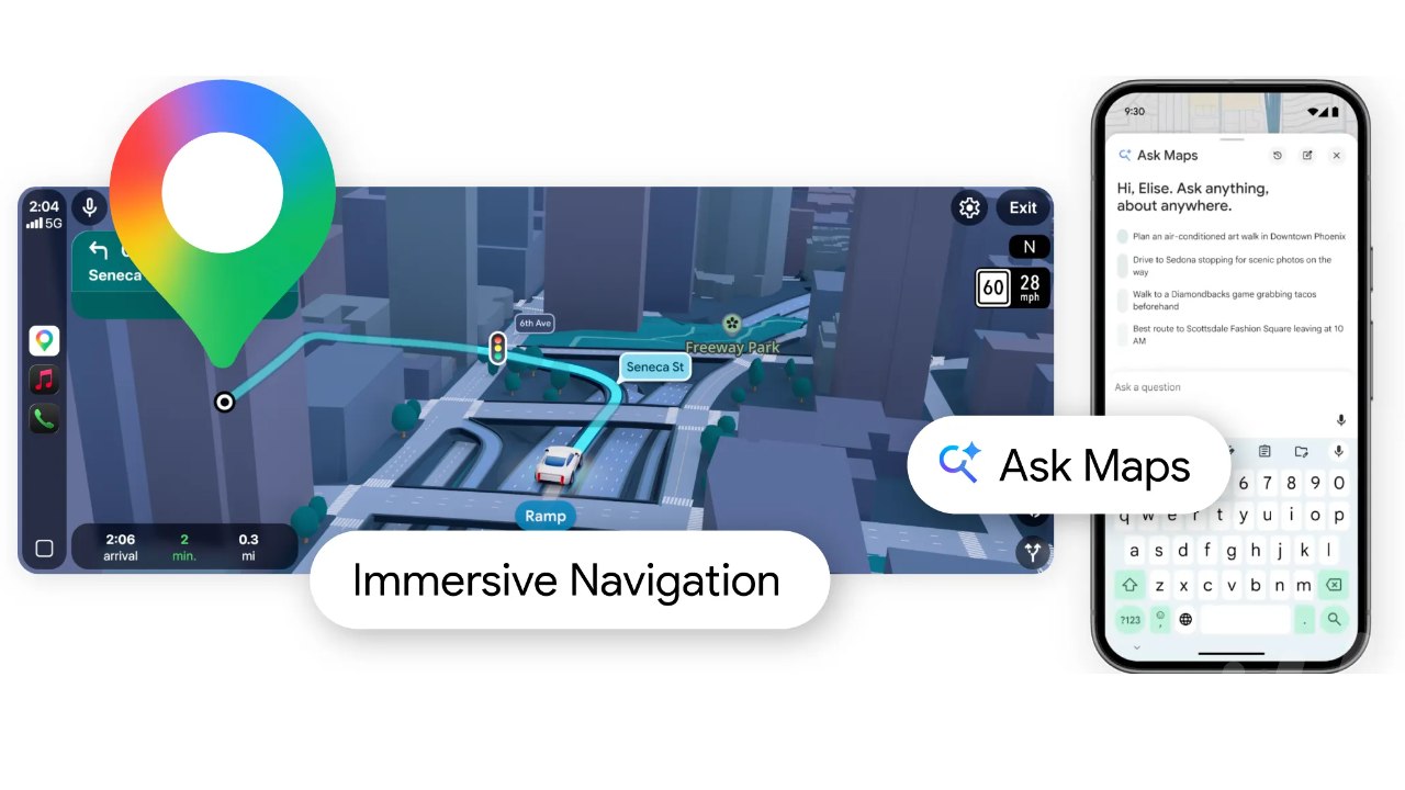 Interface du lancement du nouveau AskMaps de Google