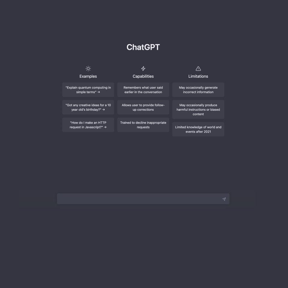 Aperçu interface de ChatGPT