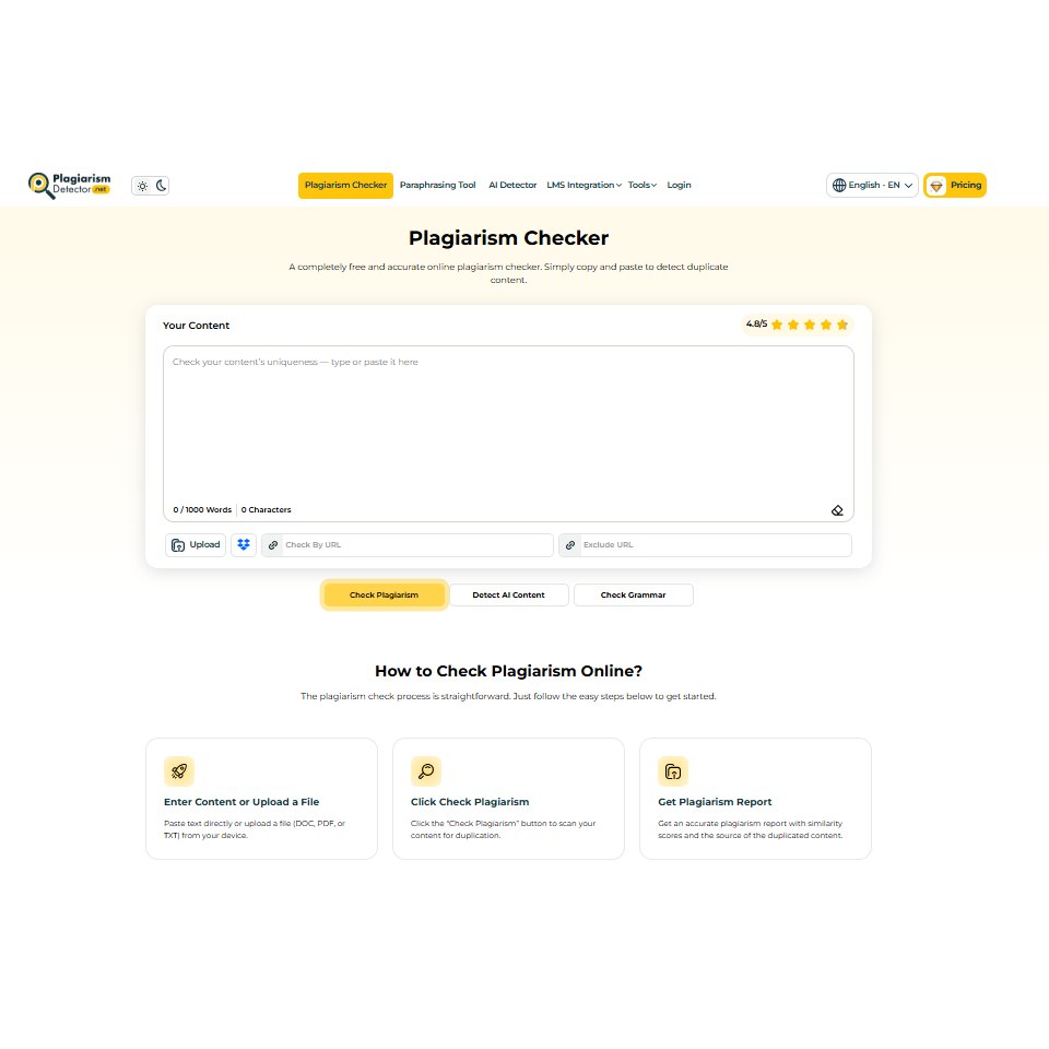 Aperçu interface plagiarism detector