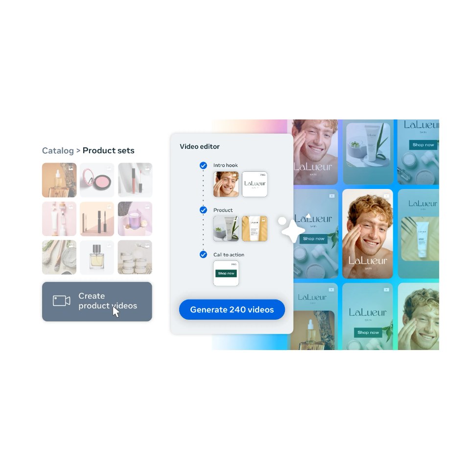 Aperçu catalogue de produits - Nouveautés Meta publicité