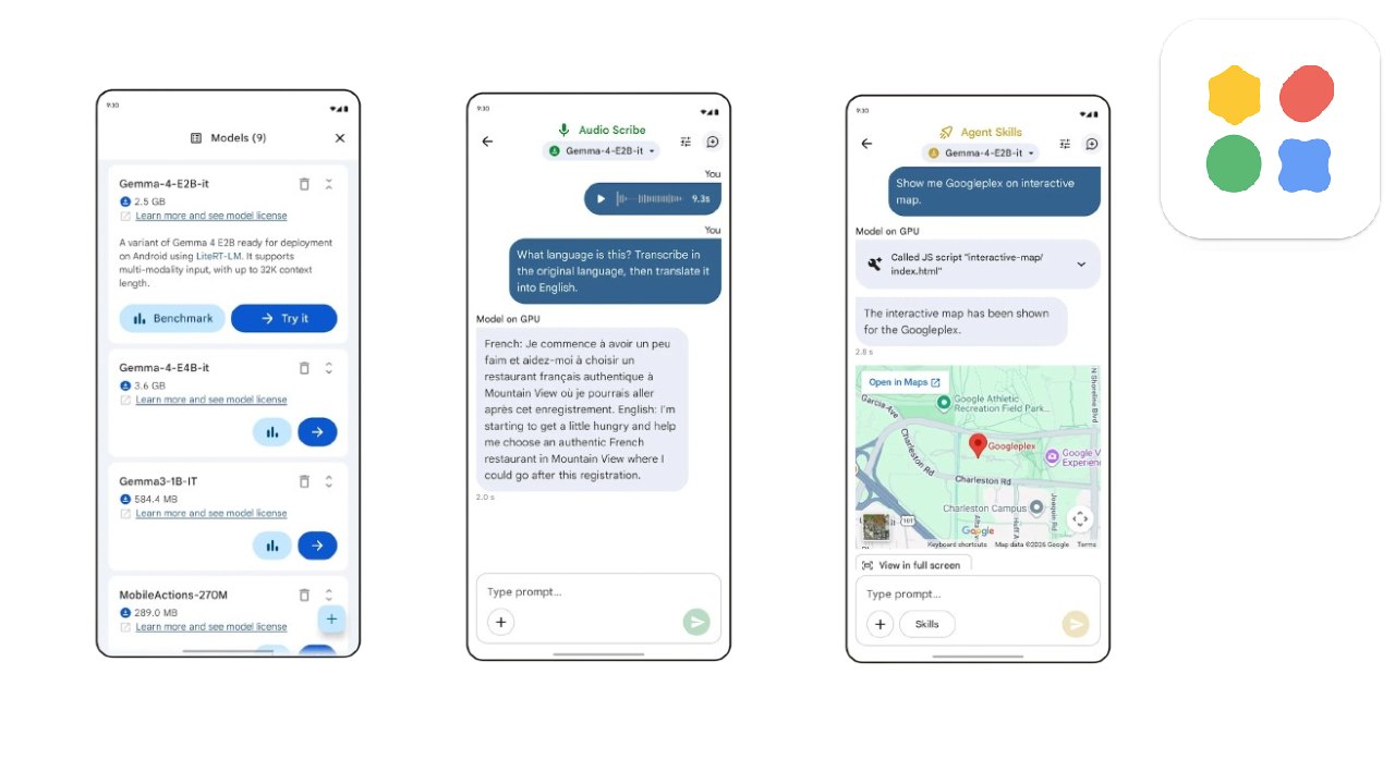 Interface mobile de Gemma 4