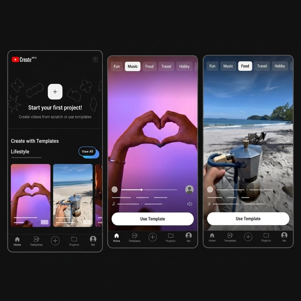 Aperçu YT create avec les nouvelles fonctionnalités prompt