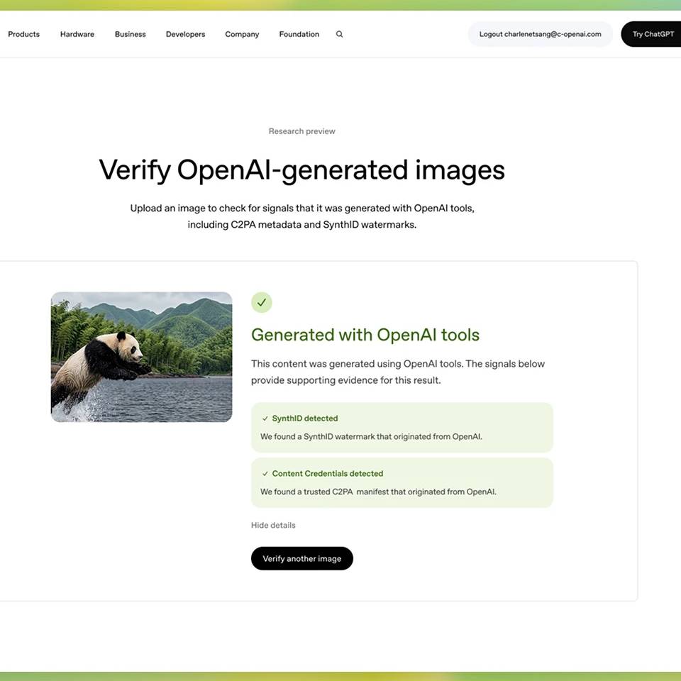 Apercu resultat verification des images IA avec chatgpt