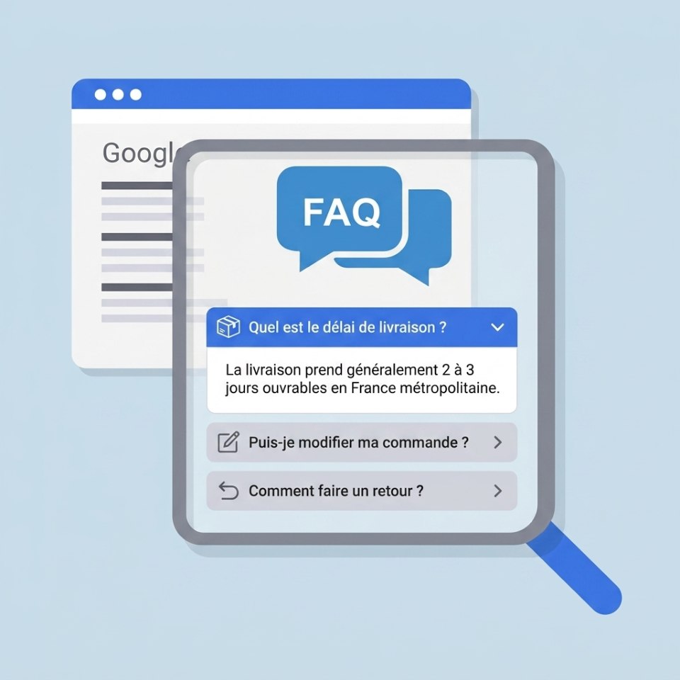 Illustration d'une FAQ dans Google