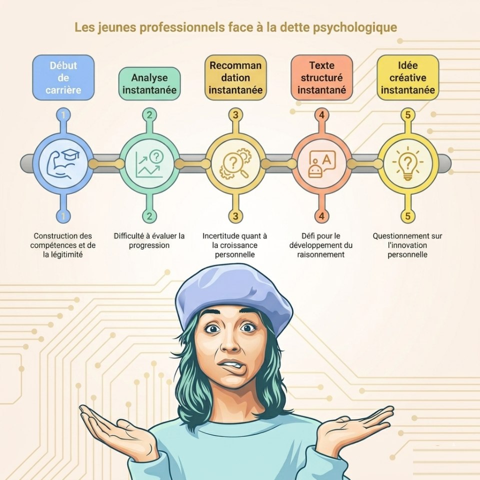 Infographie des défis psychologiques pour les jeunes professionnels