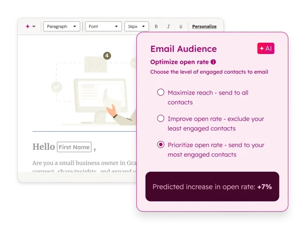 HubSpot marketing hub - Breeze AI pour l'email marketing