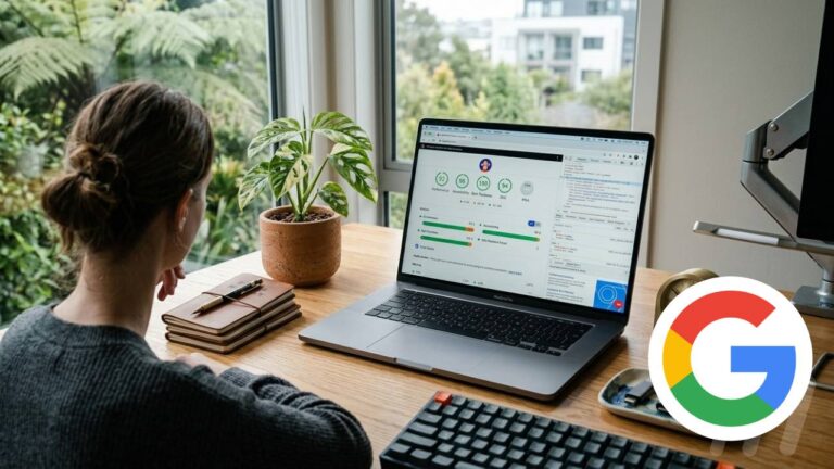 Une personne utilisant l'outil Lighthouse de Google pour auditer un site web